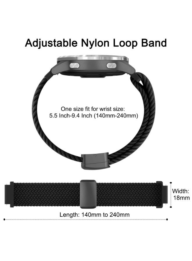 ChicVibe Nylon Watch Straps for Huawei Watch GT6/GT5/GT4 41mm Strap,18mm Elastic Adjustable Stretchy Braided Sport Bands for Huawei Watch GT6/GT5/GT4 41mm / GT 5 pro 42mm, Black - Image 4