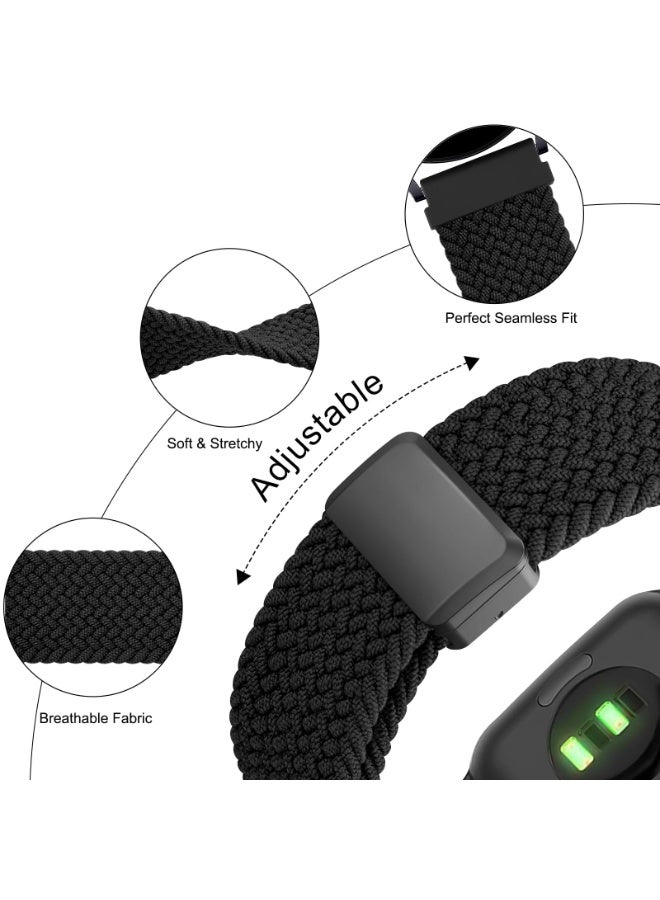 ChicVibe Nylon Watch Straps for Huawei Watch GT6/GT5/GT4 41mm Strap,18mm Elastic Adjustable Stretchy Braided Sport Bands for Huawei Watch GT6/GT5/GT4 41mm / GT 5 pro 42mm, Black - Image 2