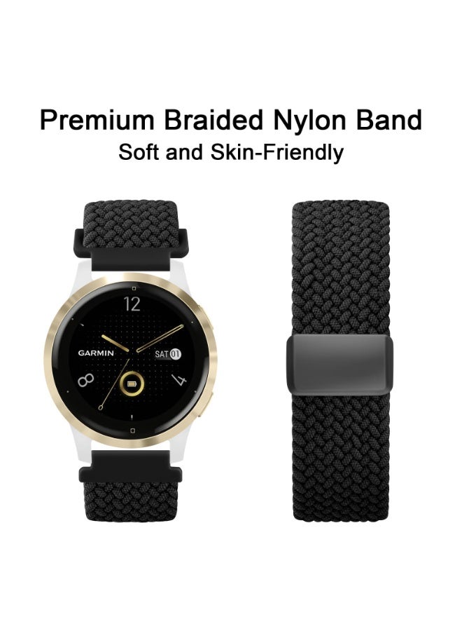 ChicVibe Nylon Watch Straps for Huawei Watch GT6/GT5/GT4 41mm Strap,18mm Elastic Adjustable Stretchy Braided Sport Bands for Huawei Watch GT6/GT5/GT4 41mm / GT 5 pro 42mm, Black - Image 5