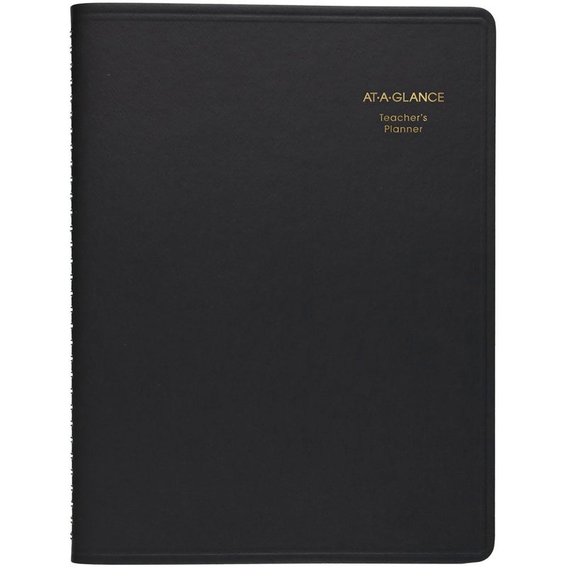 at-A-Glance Teacher Planner, 8-1/4" x 10-7/8", Undated Weekly & Daily Planner, Academic Lesson Plan Book for Family Homeschool Supplies, Agenda with Twin-Wire Binding, Black Leather (8015505) - Image 2