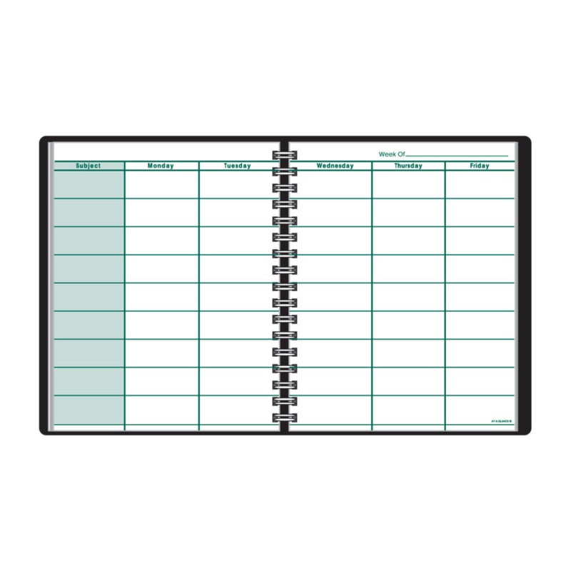at-A-Glance Teacher Planner, 8-1/4" x 10-7/8", Undated Weekly & Daily Planner, Academic Lesson Plan Book for Family Homeschool Supplies, Agenda with Twin-Wire Binding, Black Leather (8015505) - Image 1
