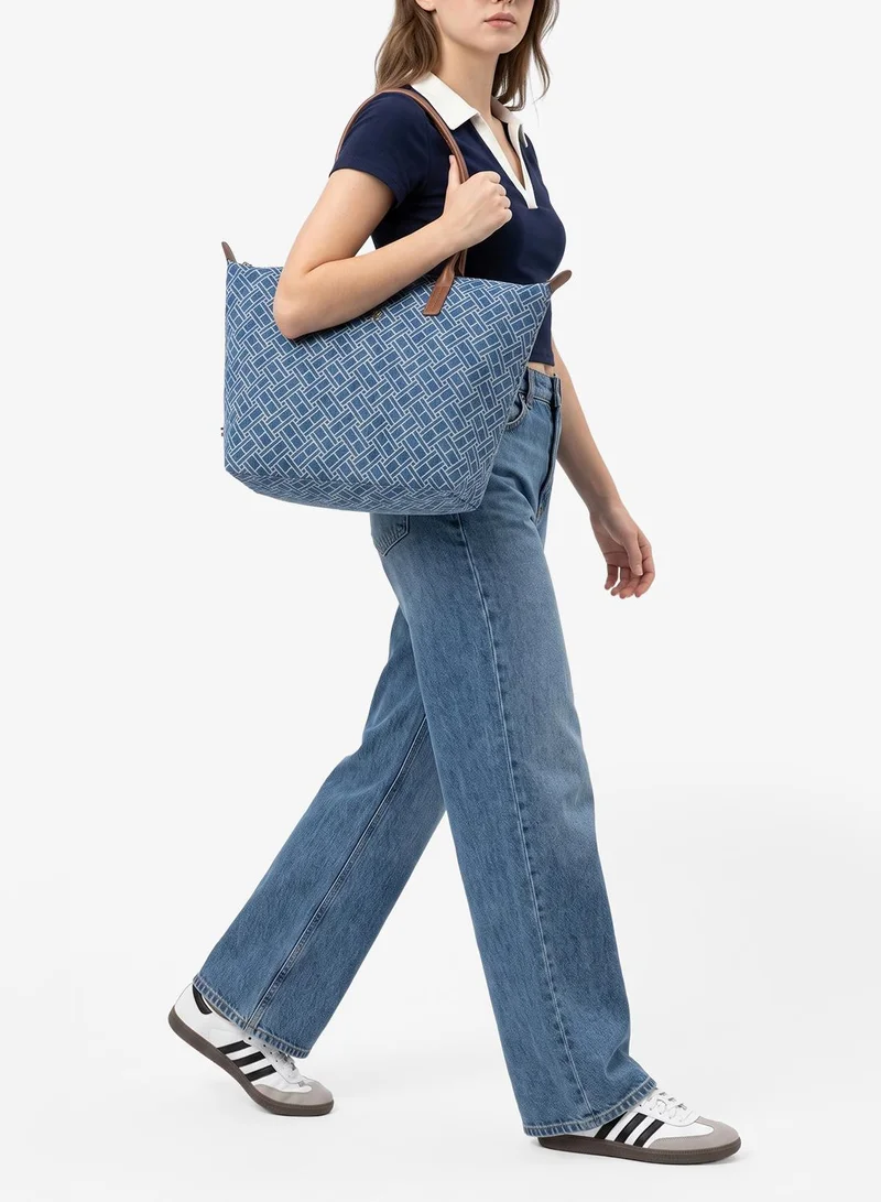Tommy Hilfiger Blue Denim Popette Flag Denim Tote Bag for Women | Best Price UAE