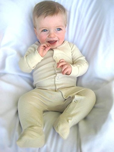 L'ovedbaby Baby Girls Organic Snap One-Piece Footies, Buttercream, 3-6 Months US - Image 2