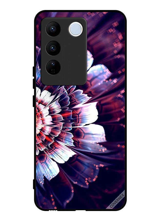 Covernex Protective Case Cover For Vivo V27 Pro Reflected Big Flower On Left Side  - Image 1