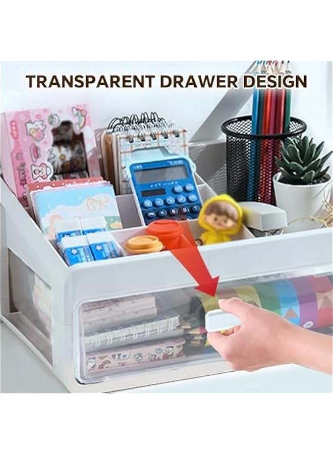 Makeup Organizer with 1 Drawers Plastic Storage for Vanity Cosmetic Display Cases Large Capacity Bathroom Countertop Plastic Storage for Skin Care Products(Extra Large 2 layers)  - Image 4