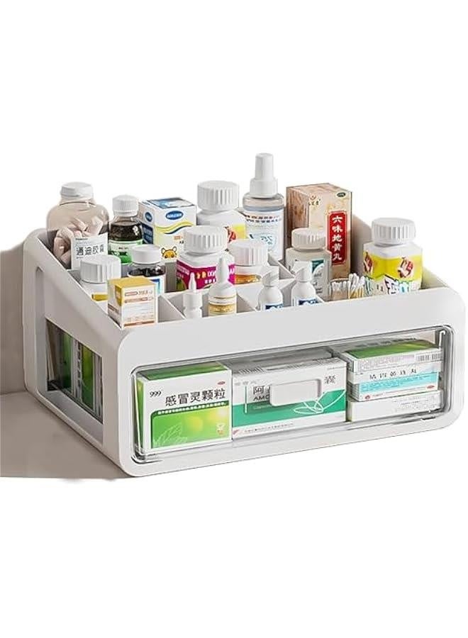 Makeup Organizer with 1 Drawers Plastic Storage for Vanity Cosmetic Display Cases Large Capacity Bathroom Countertop Plastic Storage for Skin Care Products(Extra Large 2 layers)  - Image 1