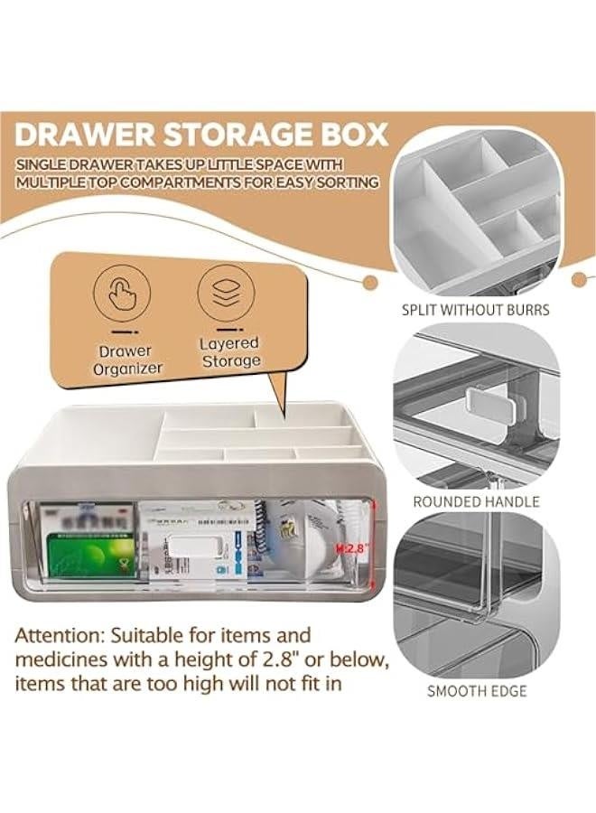 Makeup Organizer with 1 Drawers Plastic Storage for Vanity Cosmetic Display Cases Large Capacity Bathroom Countertop Plastic Storage for Skin Care Products(Extra Large 2 layers)  - Image 3