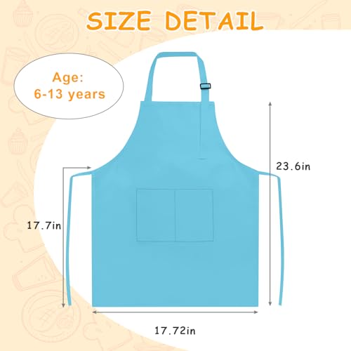 IAGBIBUI Kids Apron 8 Pack Kids Aprons for Girls Boys Children Art Painting Aprons Kitchen Classroom Cooking Baking for Age 613 Years - Image 5