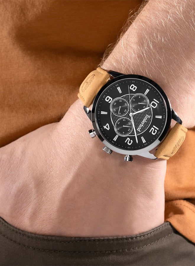 Timberland Men Timberland Managate Multifunction - Mens Watch - Black Dial, Black Leather Strap - Image 4