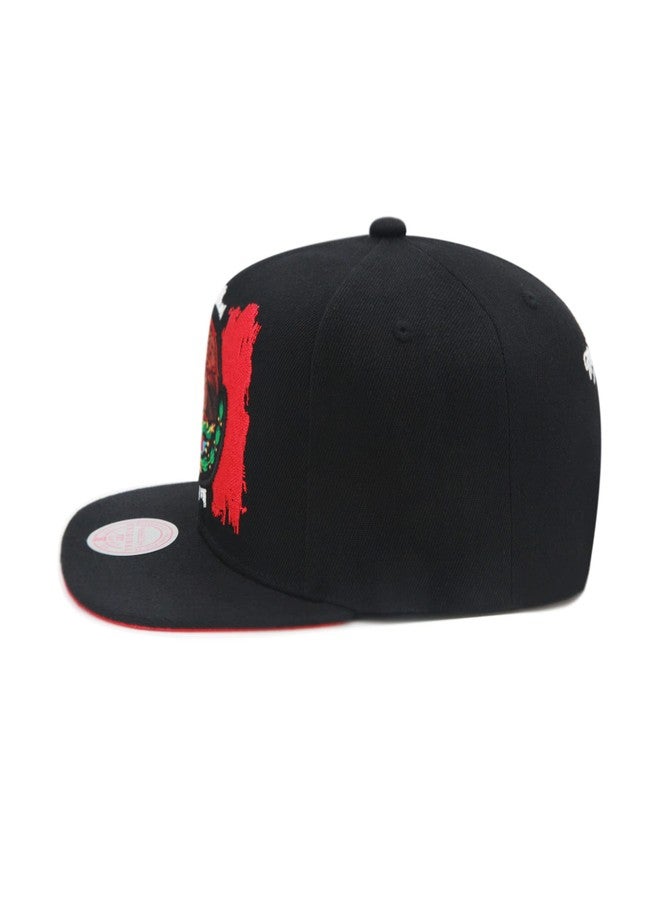 Mitchell & Ness Branded Eagle Snapback Hat Adjustable Cap - Black/Mexican Flag - Image 2