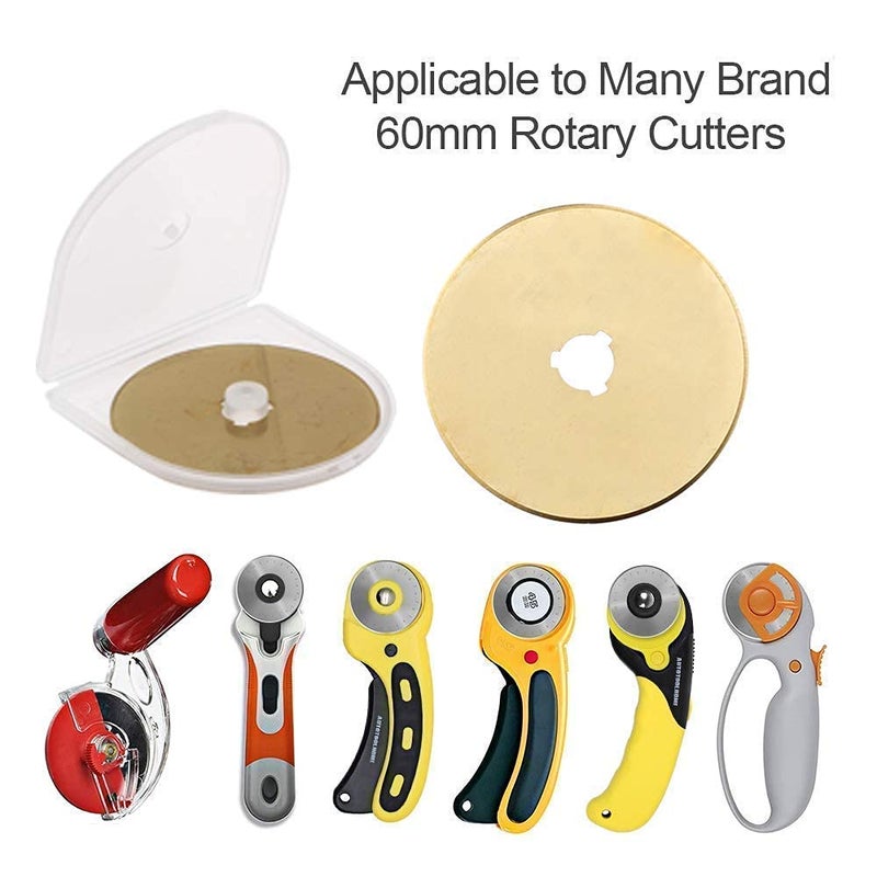 AUTOTOOLHOME Titanium Rotary Cutter Blades 60mm 10 Pack Replacement Quilting Scrapbooking Sewing Arts Crafts Farbric Paper Cutting Tool - Image 2