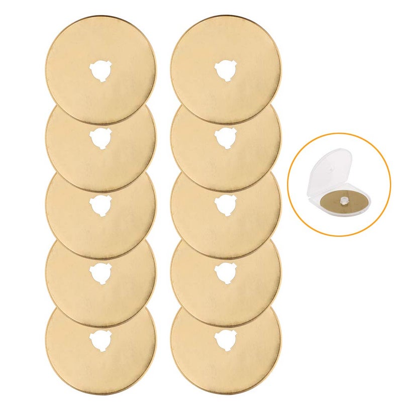 AUTOTOOLHOME Titanium Rotary Cutter Blades 60mm 10 Pack Replacement Quilting Scrapbooking Sewing Arts Crafts Farbric Paper Cutting Tool - Image 1