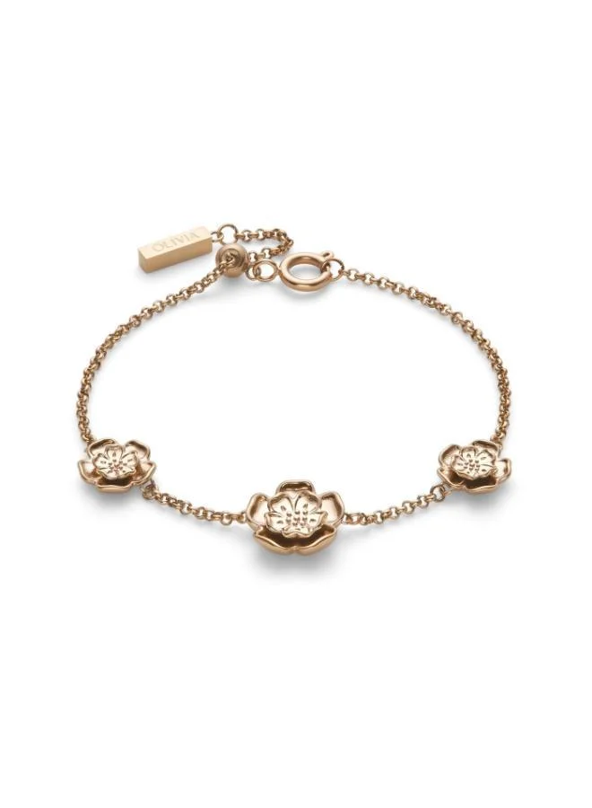 Olivia Burton  Tudor Rose Bracelet In Steel with Rose Gold Plating - 24100245 for Women | Best Price UAE