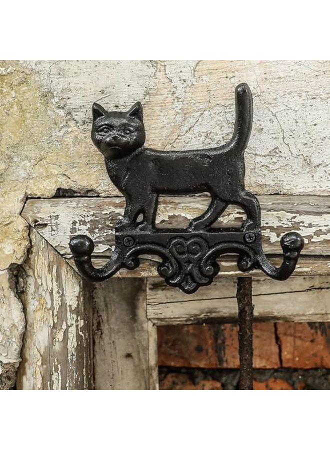 Cast Iron Puppy Double Hook Wall Mount For Garden Yard Outdoor Home Decor - Image 4