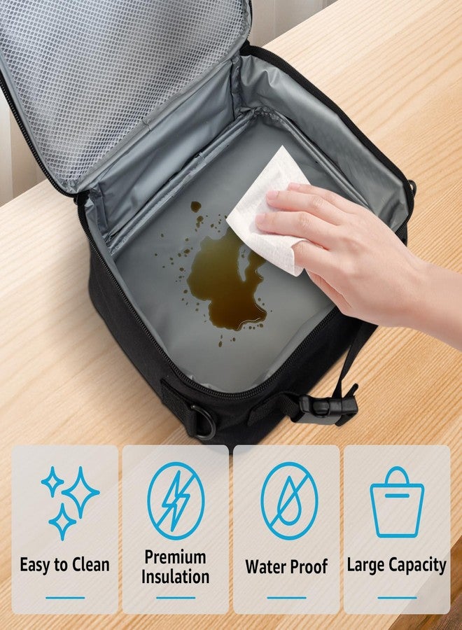 Easozoom Game Console Bento Insulated Lunch Bag lonchera for Teen Boy Kid Gamer Lunch Box Reusable Large Capacity Portable Waterproof Leakproof with name tag to School Office Picnic (Gray) - Image 4