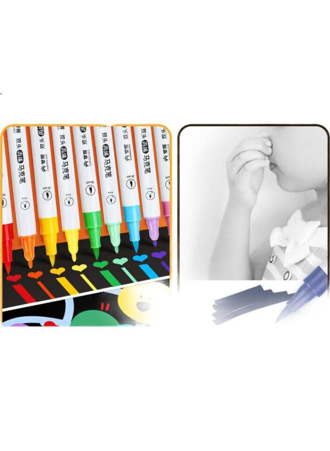 Grasp Master Grasp Dual-Tip Acrylic Markers, Water-Based, For Students And Children, Art-Specific, Waterproof, Non-Translucent, Guka Colored Pens, Non-Toxic, Washable, Children'S Gift, Doodle Pens, Drawing Pens, 36 Colors - Image 3