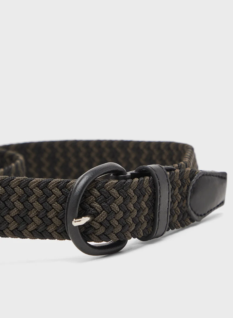 Seventy Five Weaved Free Size Casual Slim Fit Belt