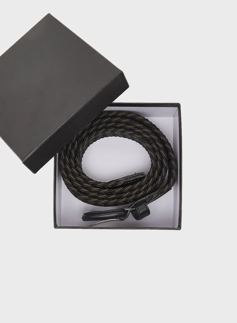 Seventy Five Weaved Free Size Casual Slim Fit Belt