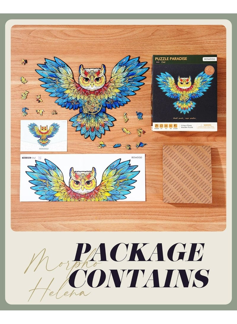 ROBOTIME Rowood Owl Flower Wooden Jigsaw Puzzle TA004 - Image 2