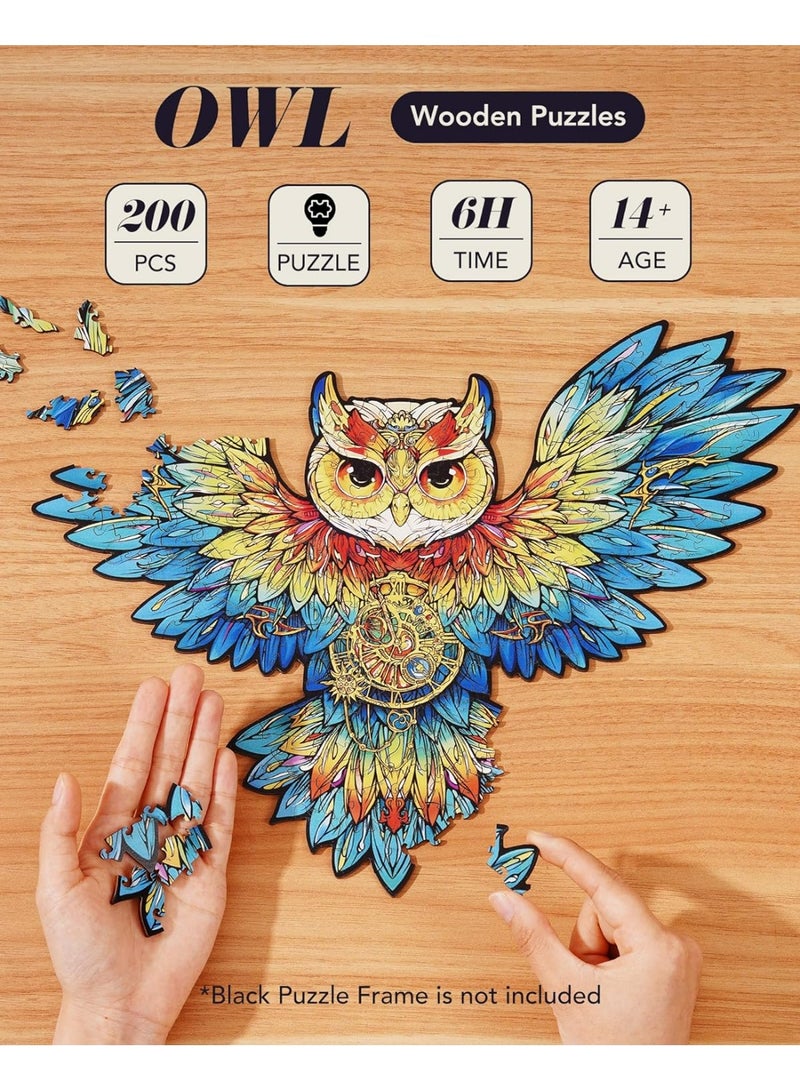 ROBOTIME Rowood Owl Flower Wooden Jigsaw Puzzle TA004 - Image 3