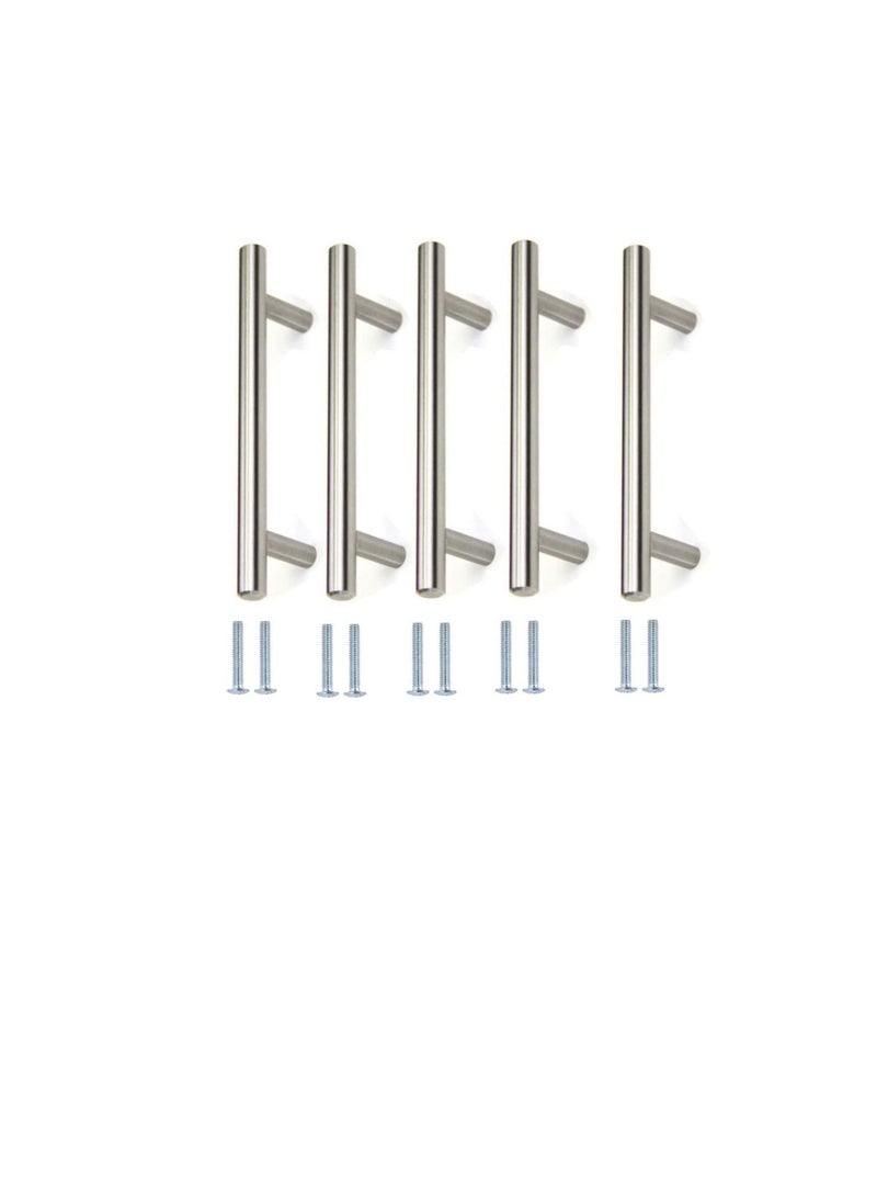 روبستلاين درج خزانة مطبخ من الفولاذ المقاوم للصدأ من Robustline وخزانة على شكل حرف T وأثاث ومقابض سحب للخزانة ومقابض للخزانة من النيكل المصقول (22 × فتحة مقاس 16 سم) - Image 1