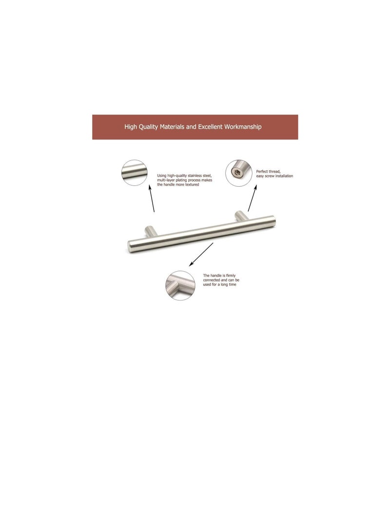 روبستلاين درج خزانة مطبخ من الفولاذ المقاوم للصدأ من Robustline وخزانة على شكل حرف T وأثاث ومقابض سحب للخزانة ومقابض للخزانة من النيكل المصقول (22 × فتحة مقاس 16 سم) - Image 2