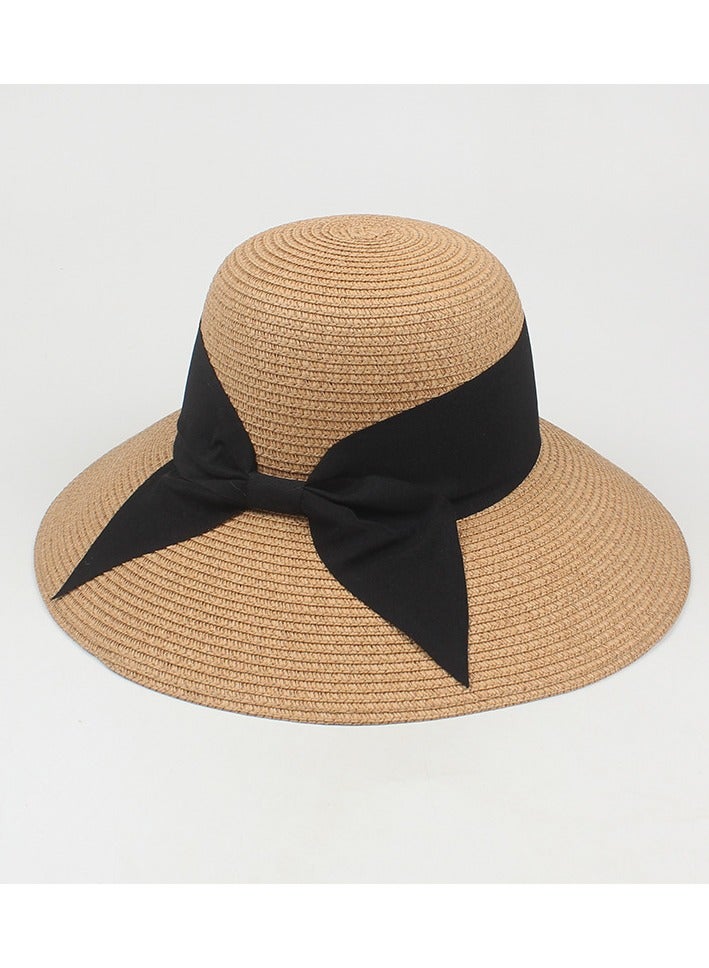 KUYING New Fashionable and Minimalist Big Bow Big Eaf Sun Hat  - Image 1
