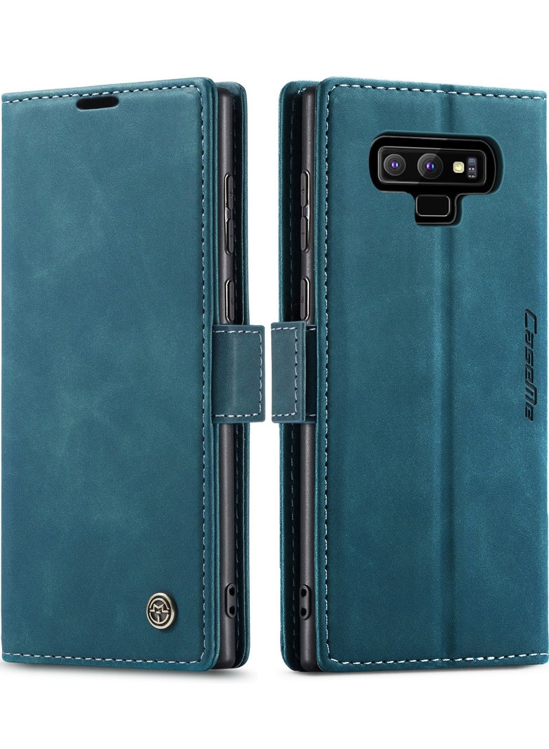 CaseMe Phone Case Luxury PU Leather Design 013 Flip Cover Card Slot Holder Cover For Samsung Galaxy Note 9 (Green) - Image 1