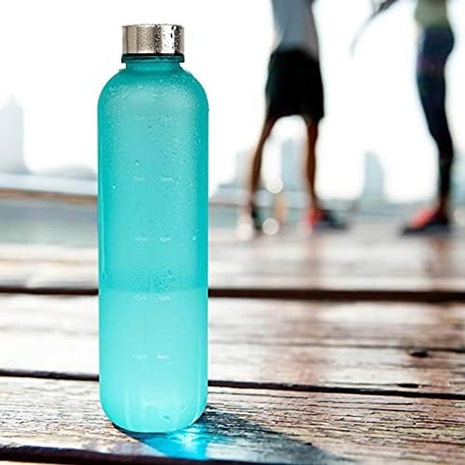 Tycom Drinking Water Bottle With Time Marker - 1L Leak-Proof, BPA Free, Motivational Reusable 32oz Water Bottles With Times To Drink - Ideal For Fitness, Sports, Travel, Gym, & Outdoor (White) - Image 3