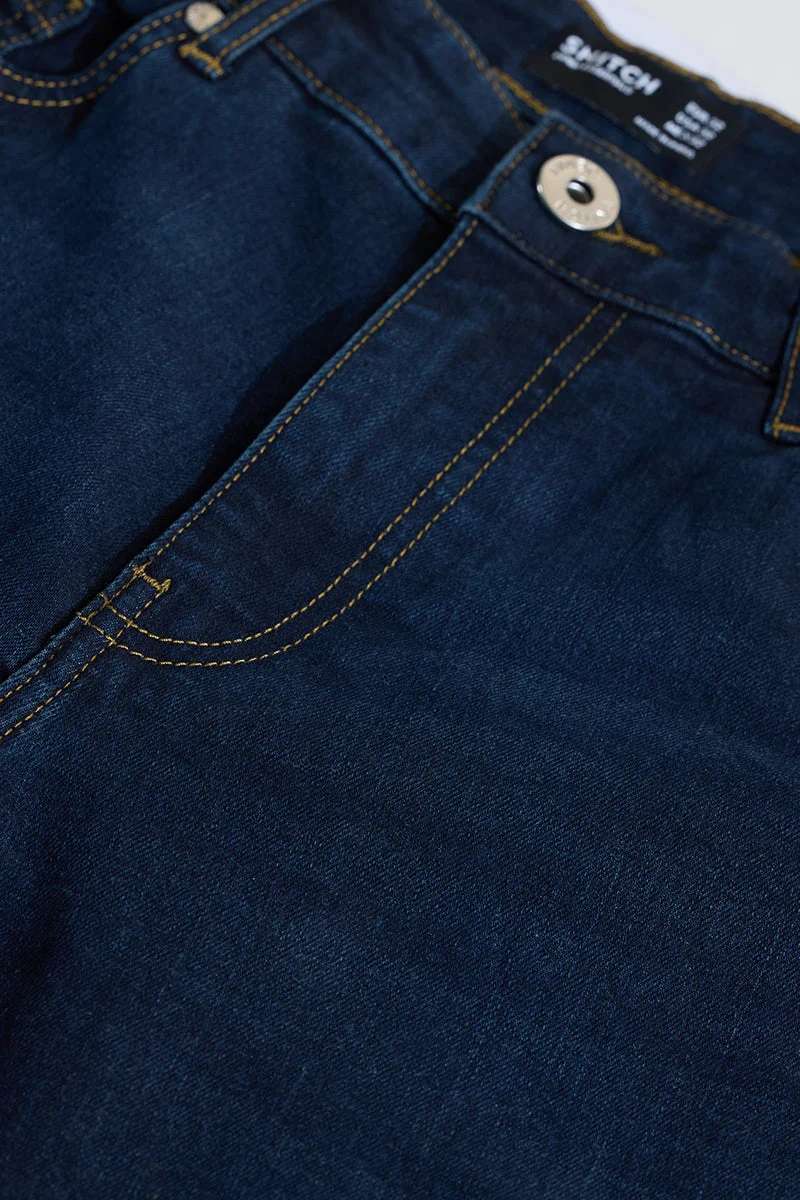 سنيتش Dark Blue Mid Rise Bootcut Jeans
