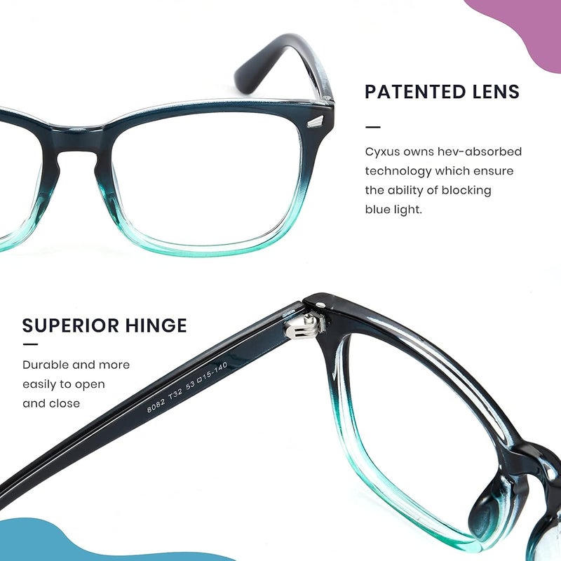 Cyxus Blue Light Glasses for Men Women Reduce Eye Strain UV Blocking for Computer Screen 8082 - Image 5