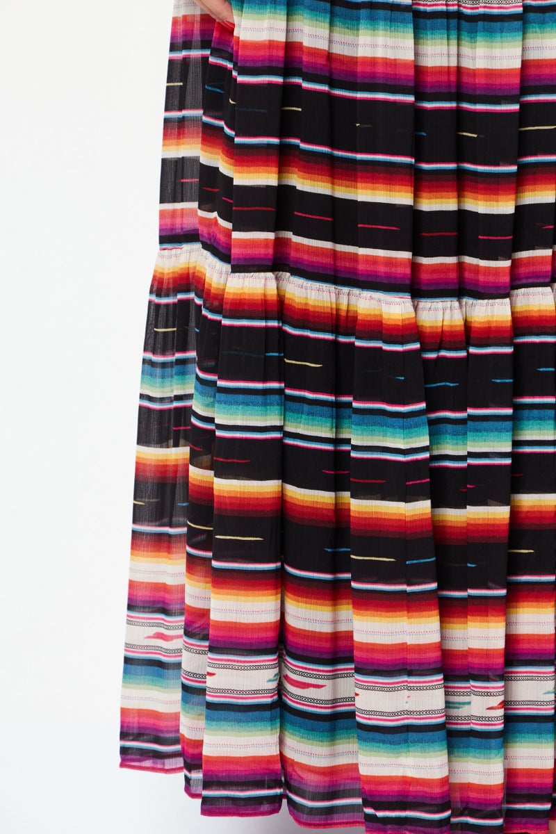 Laura Miller Women Stripe Maxi Skirt, Black Combo  - Image 3