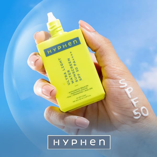 Hyphen 1 Hyaluronic Ultra Light Water Sunscreen SPF 50 PA   Broad Spectrum  Blue Light Protection  No White Cast  5 Antioxidants Niacinamide Vitamin E  Korean Sun cream for Men Women  50ml - Image 4
