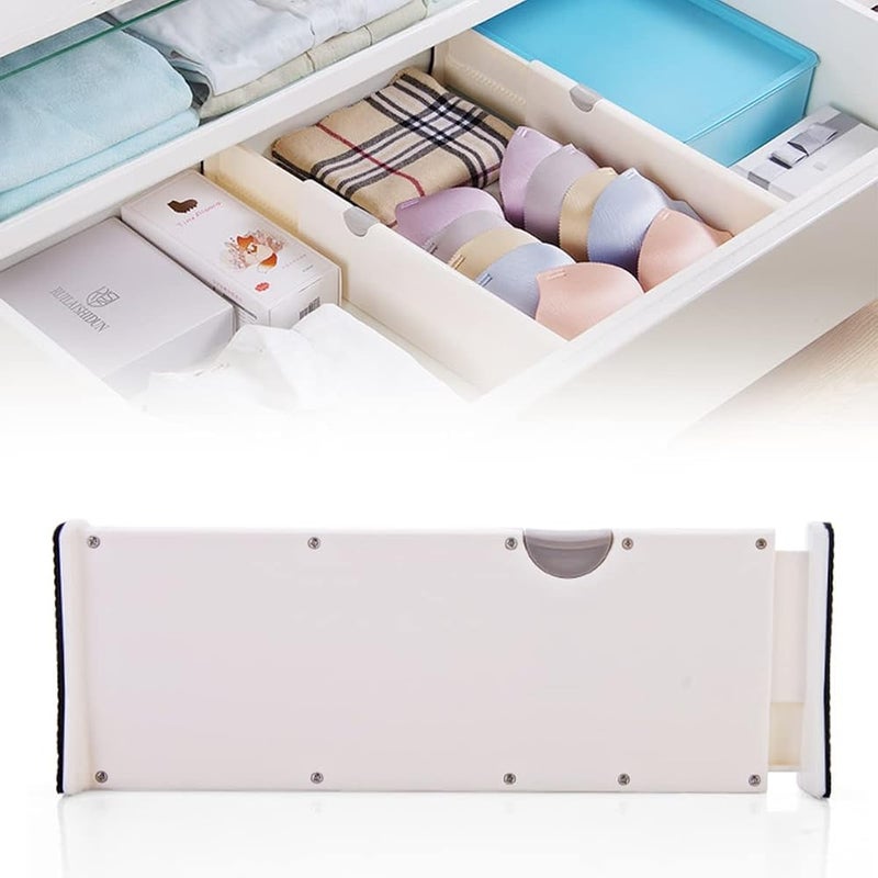 IBAMA Large Adjustable Drawer Dividers Organizer Separators Plastic Dresser Organizer for Bedroom, Bathroom, Closet, Baby Drawer, Office Desk, Kitchen Storage - Image 1