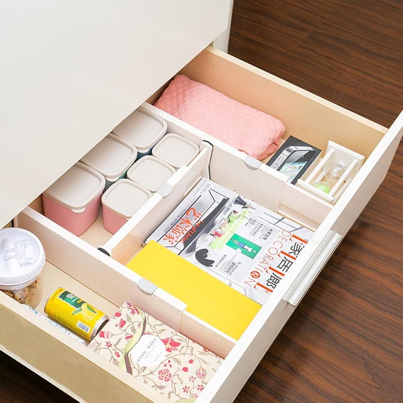 IBAMA Large Adjustable Drawer Dividers Organizer Separators Plastic Dresser Organizer for Bedroom, Bathroom, Closet, Baby Drawer, Office Desk, Kitchen Storage - Image 4