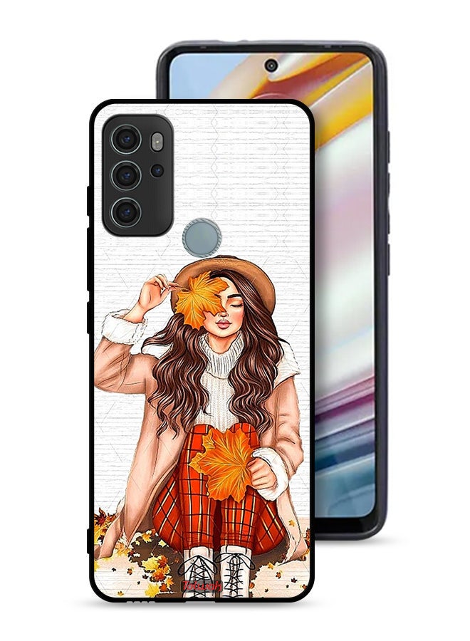Tolwak Motorola Moto G60S Protective Case Cover Holding Autumn Leaves Art - Image 1