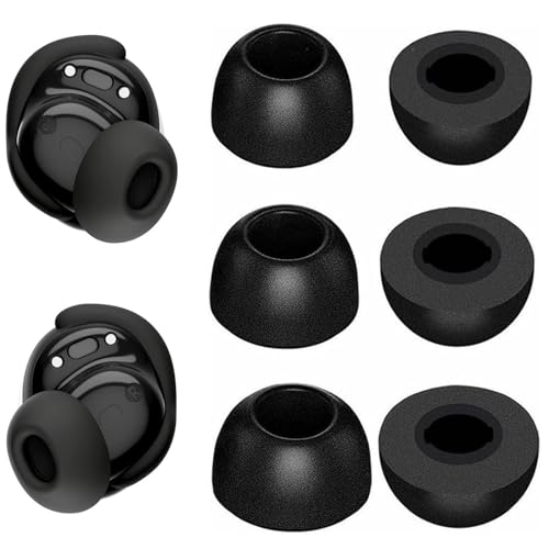 JNSA Replacement Memory Foam Ear Tips Compatible with Bose New QuietComfort Earbuds (2024 Released)/Timekettle M3 Translation Earbuds, Noise Canceling Foam Ear Tip,L/M/S 3 Size 3 Pairs,Black (2143PB) - Image 1