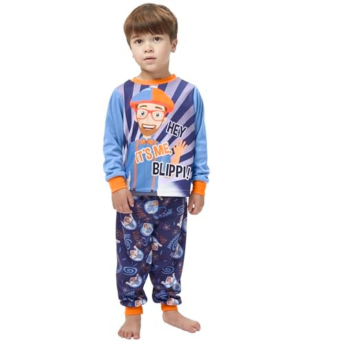 Blippi Pajamas | Long Sleeve Boys Pjs | Kids Pajama Set | Boys' Sleepwear Blue 3T - Image 2