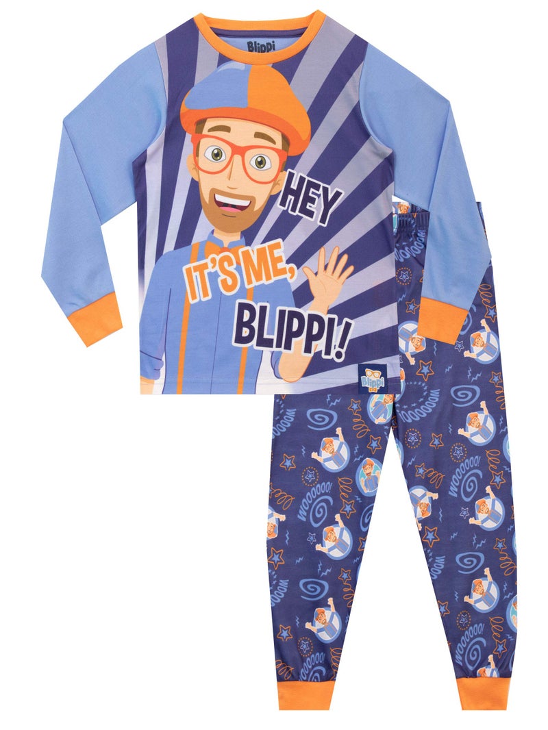 Blippi Pajamas | Long Sleeve Boys Pjs | Kids Pajama Set | Boys' Sleepwear Blue 3T - Image 3