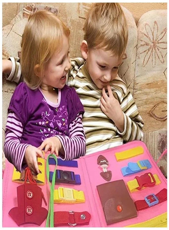 Breatoi Toddlers Busy Board,Sensory Boards For Autism Toys,Interactive Educational Toys 2+ Years Old Girls Boys Learn To Dress,Fine Motor Skills Travel Toys For Airplane Or Car (Unicorn),Multicolor - Image 2