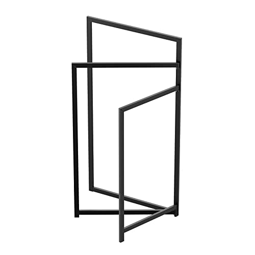 INDIAN DECOR INDIAN DECOR XL2000 Modern Three Tier Metal Construction Towel Rack Towel Stand Black  - Image 4