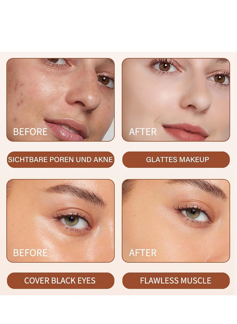 TVLV Full Coverage Foundation Stick, Multi-Purpose Foundation Stick, Cream Foundation Makeup with Brush, Double Head Longwear Concealer and Contour Stick, Waterproof, Natural Matte Makeup Finish (01Cream) - Image 4