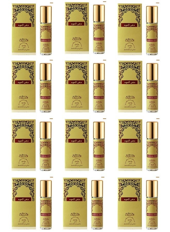 Nabeel 12 Pcs Nabeel Dahn Al Oud Alcohol Free Roll On 6ML - Image 1
