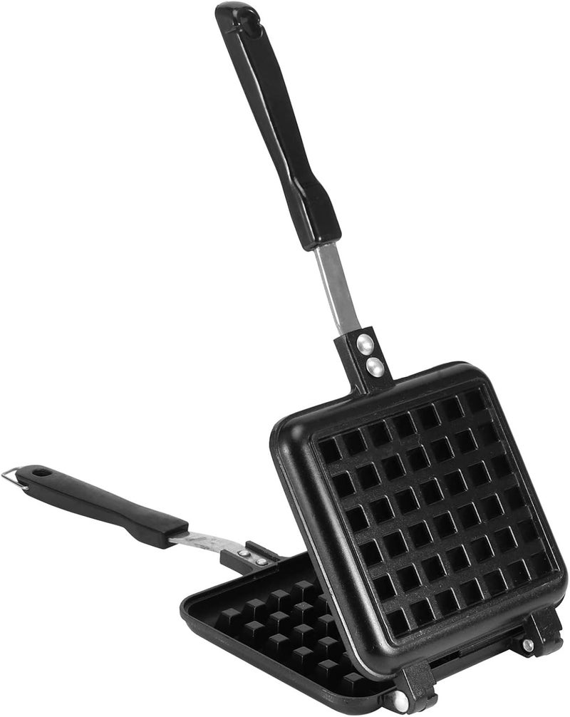 comfrt Portable Cast Iron Waffle Maker for Belgian Waffles Sandwich Toaster Breakfast, 12.4 X 5.51 in - Image 1