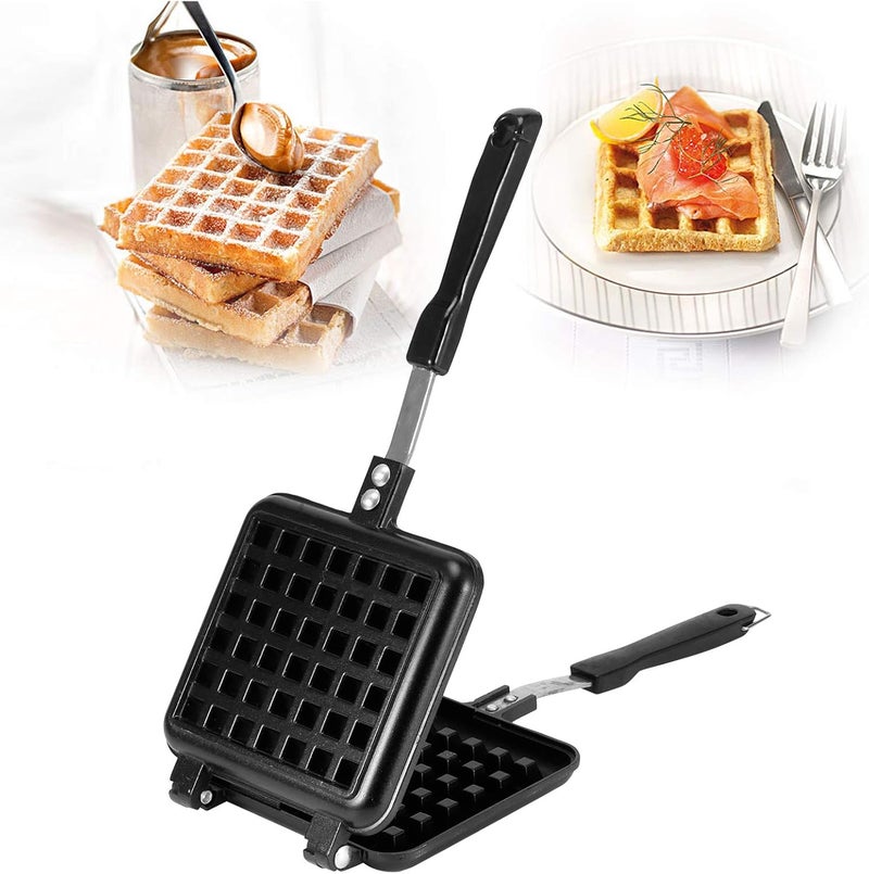 comfrt Portable Cast Iron Waffle Maker for Belgian Waffles Sandwich Toaster Breakfast, 12.4 X 5.51 in - Image 5