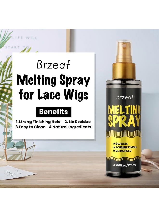 Brzeaf Lace Fusion Spray & Hold Spray(120ml), Extreme Hold, No Glue, Fusion Spray For Lace Wigs, Strong Natural Finish Grip, Dries Quickly, F Spray - Image 5