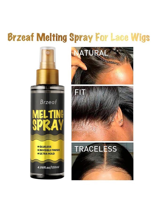 Brzeaf Lace Fusion Spray & Hold Spray(120ml), Extreme Hold, No Glue, Fusion Spray For Lace Wigs, Strong Natural Finish Grip, Dries Quickly, F Spray - Image 2