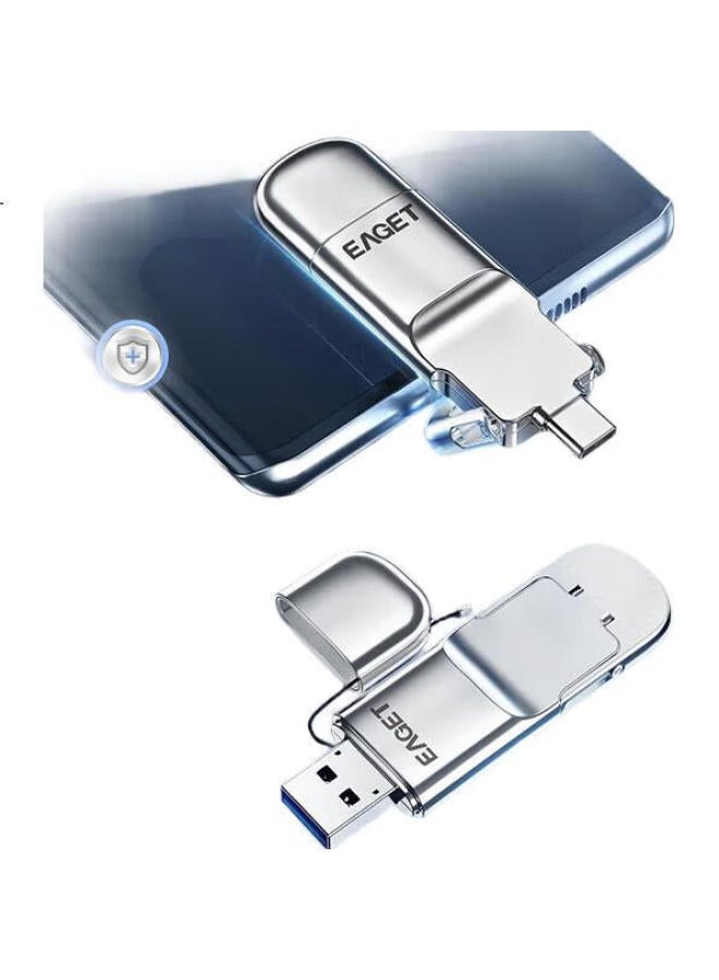 EAGET Eaget 256Gb Usb3.2 Type-C Dual Interface Su10 Encrypted Solid State Flash Drive, One-Click Backup, Read Speed 530Mb/S, High-Speed Large Capacity Usb Drive For Phones - Image 3