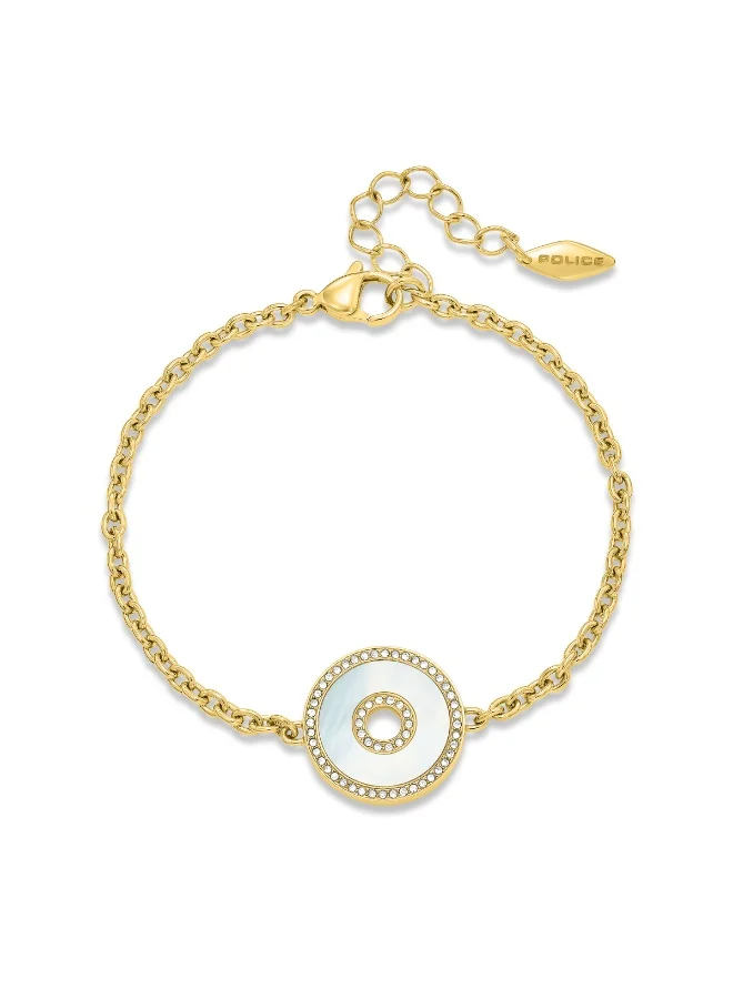 POLICE Saturn Gold Plated MOP Necklace, Bracelet and Earrings Set for women