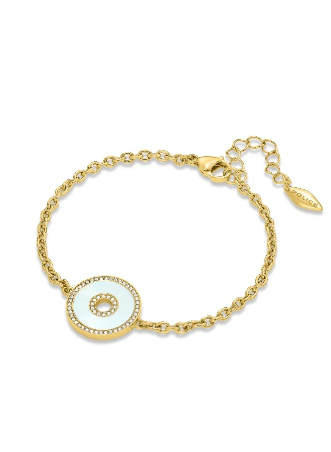 POLICE Saturn Gold Plated MOP Necklace, Bracelet and Earrings Set for women